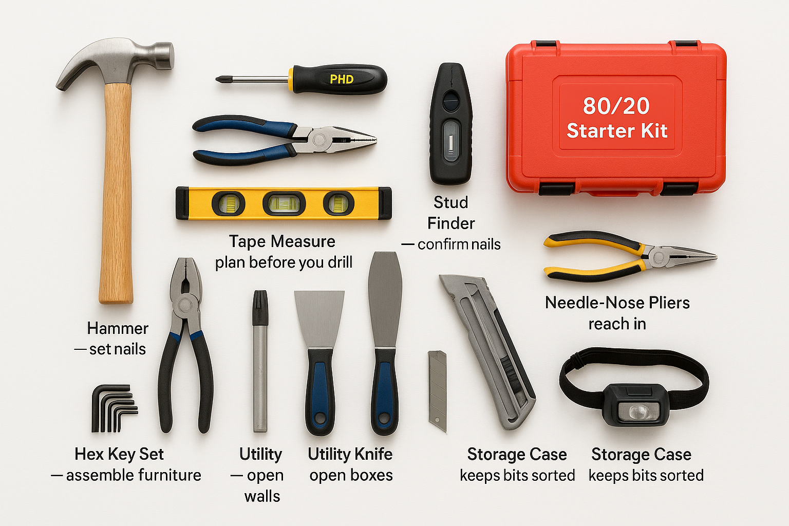 Basic Household Tool Kit Checklist for New Homeowners - Woodworker Express  Blog, image size:1536x1024