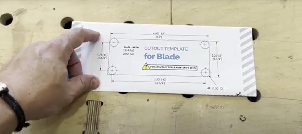 Cutout Template for Docking Drawer