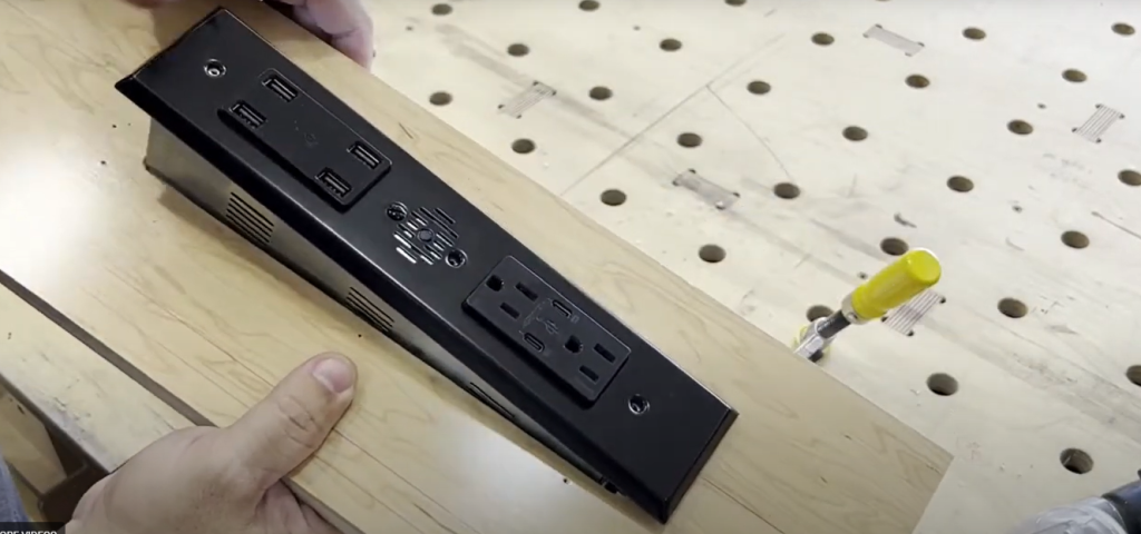 Inserting Docking Drawer into Cutout