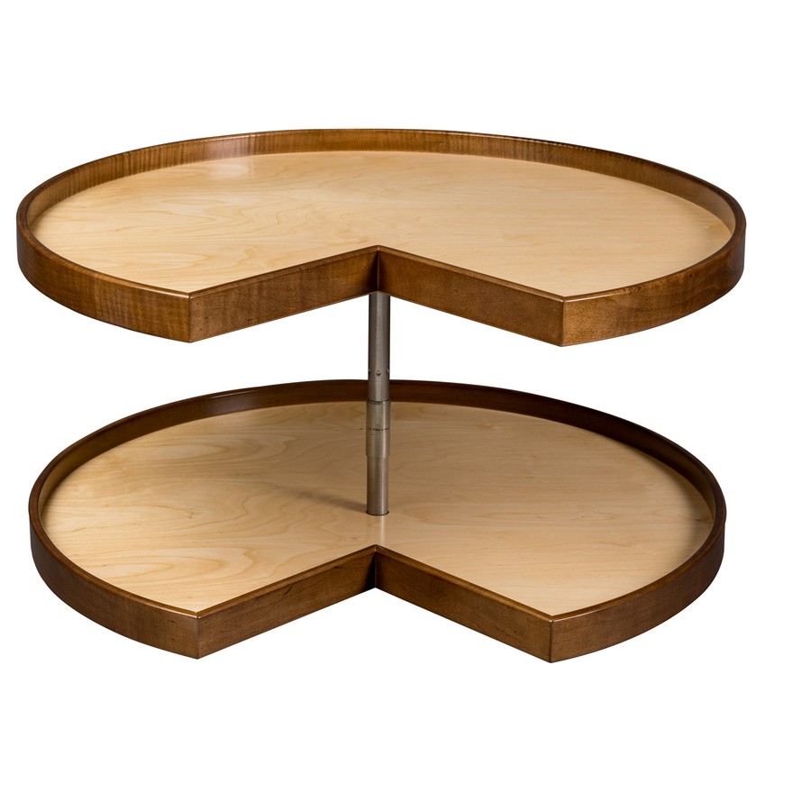 32 Walnut Creek Contender Pie Cut 2 Shelf Lazy Susan Set WalnutMaple Century Components WCCCON32PCPF