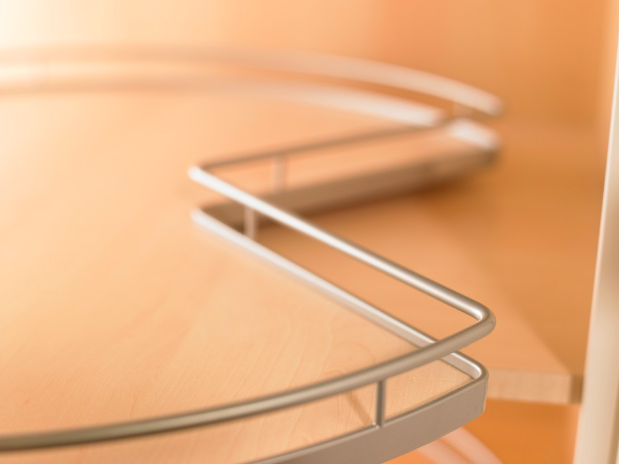 Omega National Products 30 Wood Pie Cut Deep Bin Super 1 Shelf Lazy Susan with Swivel Bearing Natural Maple T8530K30TR6DCBMNL1