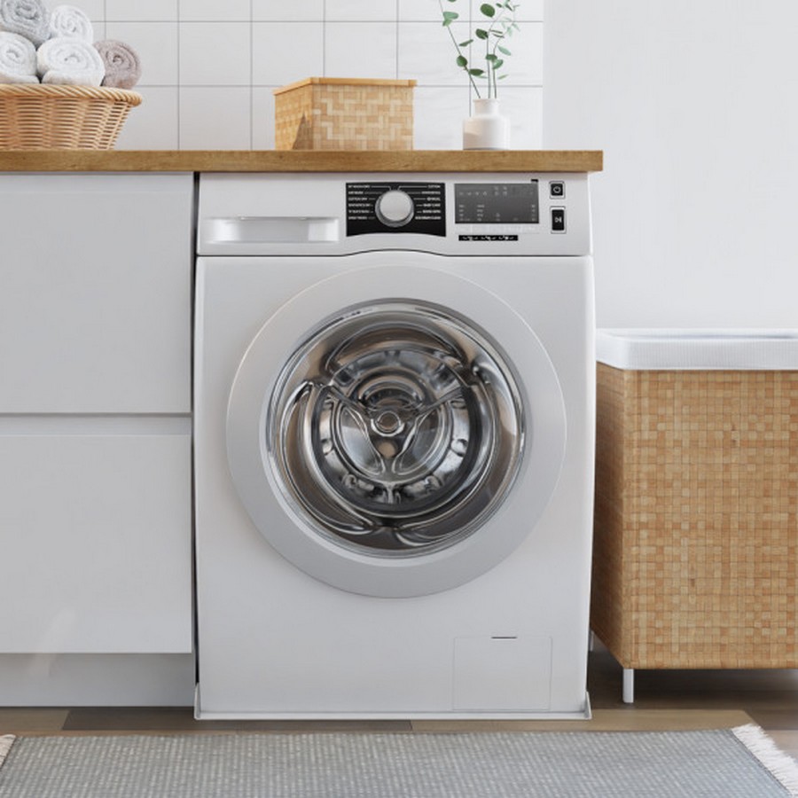 Compact Washer Drain Pan 27" x 25" x 1" Gloss White Killarney Metals KM-09496