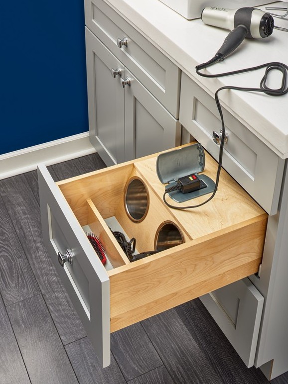 Rev A Shelf Vanity Outlet Drawer w BLUMOTION Soft Close 18 Rev A Shelf 4VOD 18FLSC 1