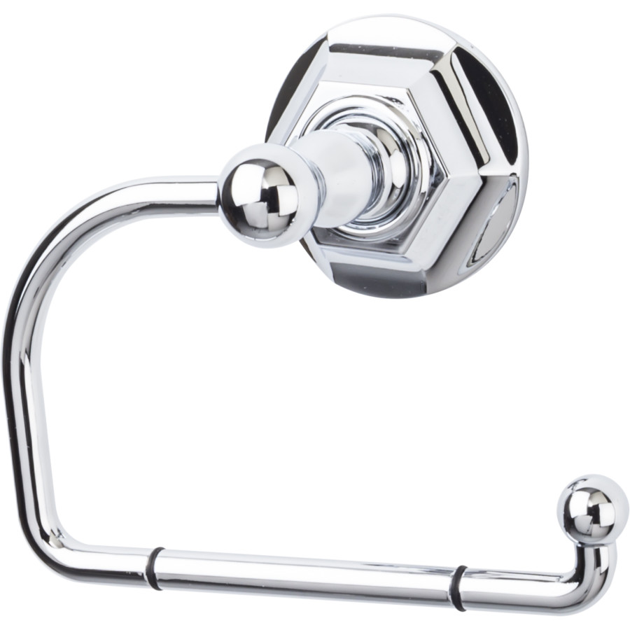 Top Knobs Edwardian Bath Toilet Paper Holder Single Post 4 34 Long with Hex Backplate Polished Chrome ED4PCB