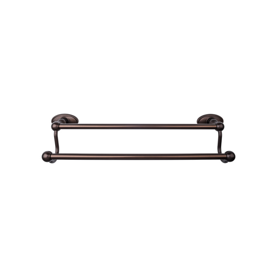 Top Knobs Edwardian Bath Double Towel Bar 24 Center to Center with Oval Backplate Oil Rubbed Bronze ED9ORBC