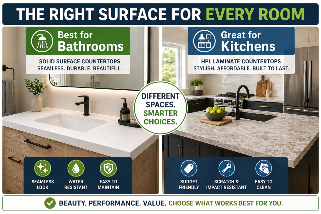 Countertop Surface by Room